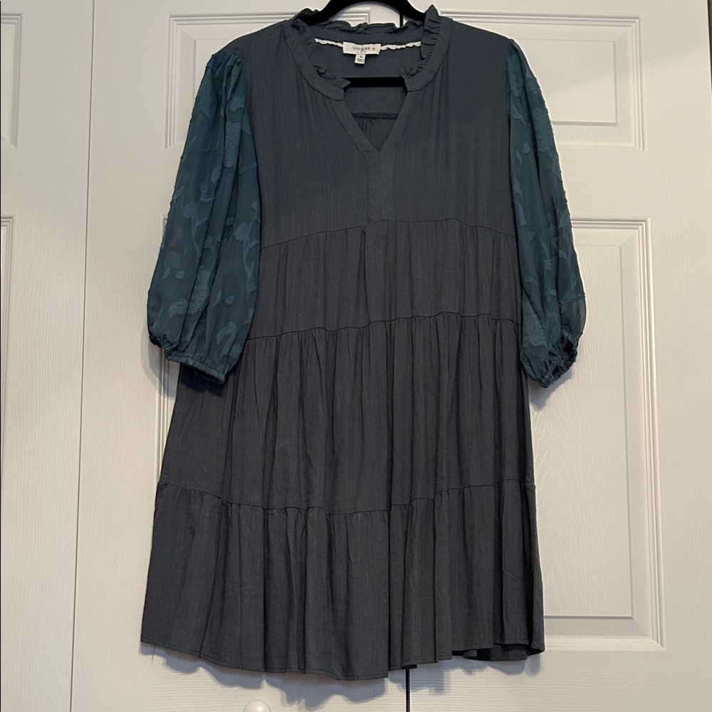 Umgee Green  Dress with Teal Accents